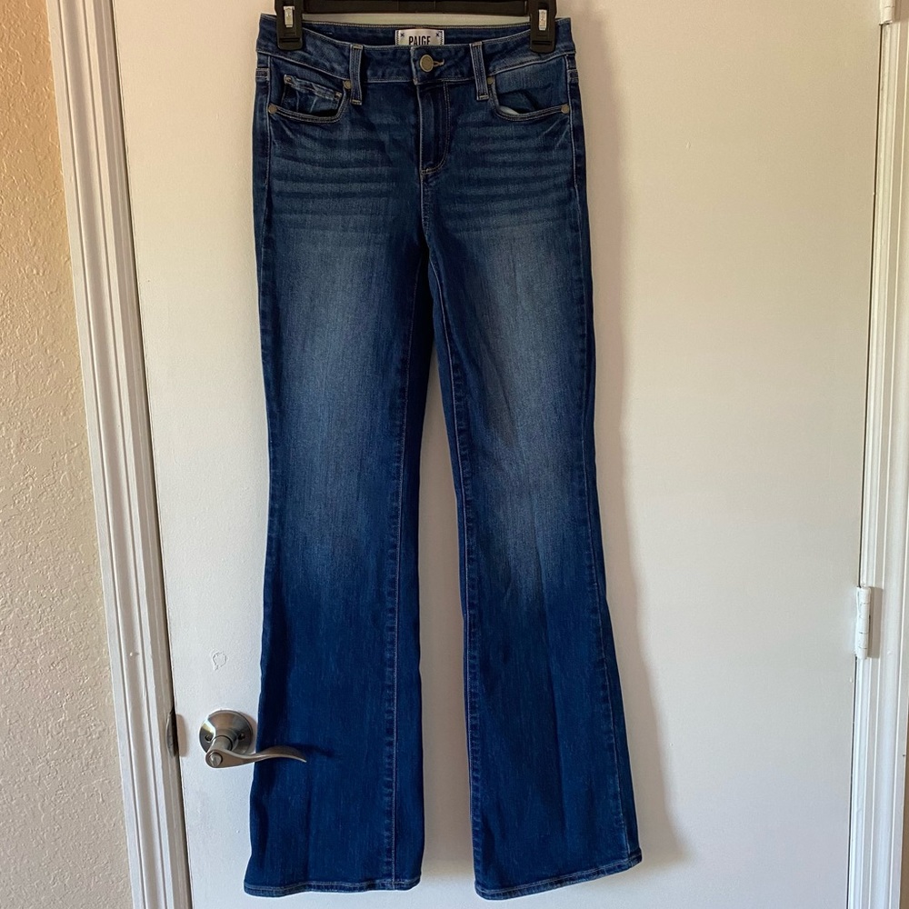 COPY - PAIGE SKYLINE BOOT MID RISE BOOT LEG JEANS SZ 26 - Picture 2 of 16